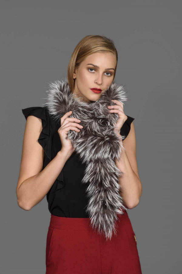 Silver fox scarf