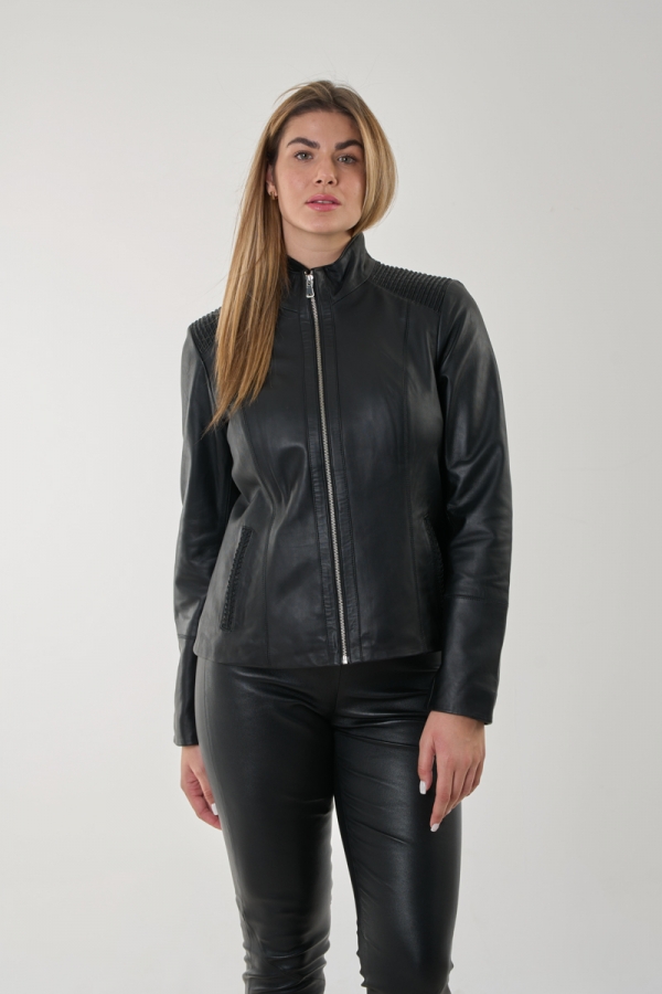 GUY LAROCHE -  Women's  Black leather  jacket.