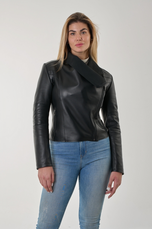 ROBIN - Women's black  leather Jacket
